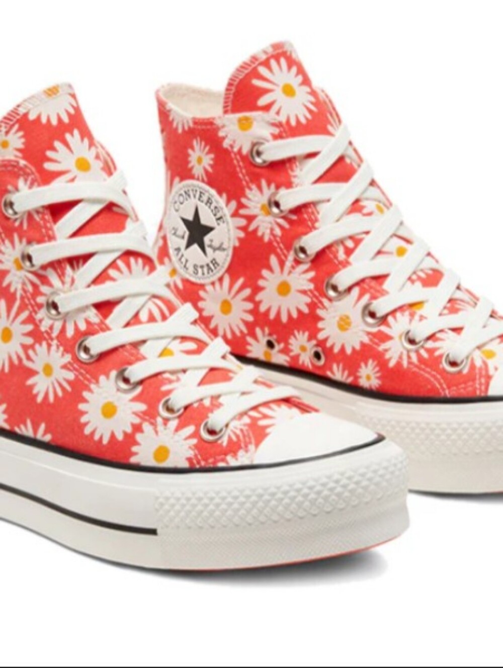 Converse Chuck Taylor All Star Platform High Camp Daisies Orange Unisex W9.5M7.5 - Picture 10 of 11